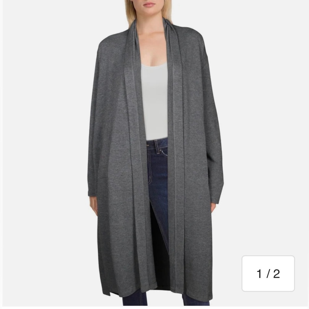 NWT Karen Kane Olive Draped Open Duster, Size Small.